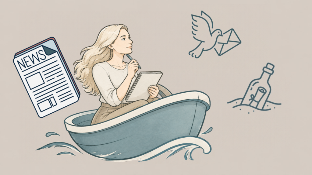 Illustration als Symbol für authentische Markenkommunikation, Newsletter, Landingpages und überzeugende Marketingtexte.